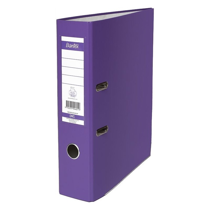 Segregator na dokumenty A4 50mm fioletowy z szyną 100551805 BANTEX